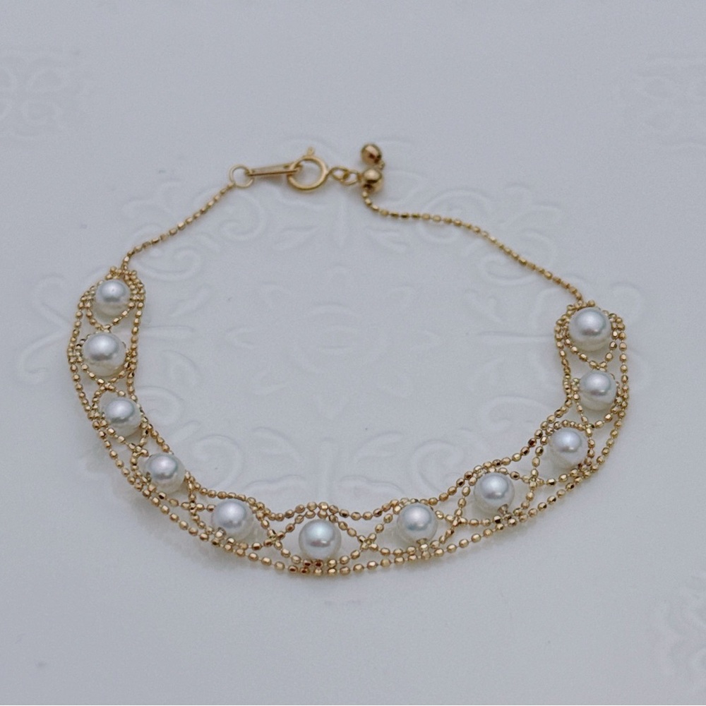 26B136 S925 High Quality Freshwater Pearl Adjustable Bracelet